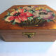 Art Deco jewellery box painted olive wood from Mimosa and Anémones, NICE
