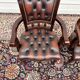 Ensemble de chaises de bureau anglaises bordeaux