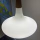 Suspension en opaline et teck Louis Kalff