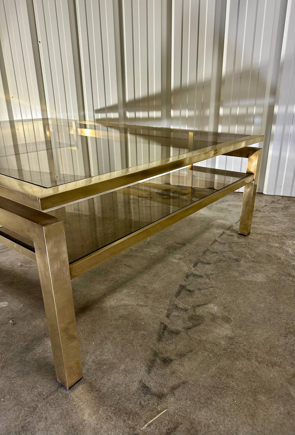 Vintage Guy Lefèvre gold coffee table 1970s