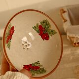 Small vintage ceramic drainer with radish pattern stoneware effect