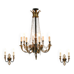 Grand lustre en bronze