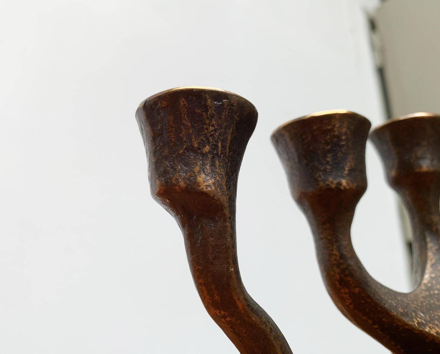 Vintage German brutalist metal candlestick by Dalbeck.