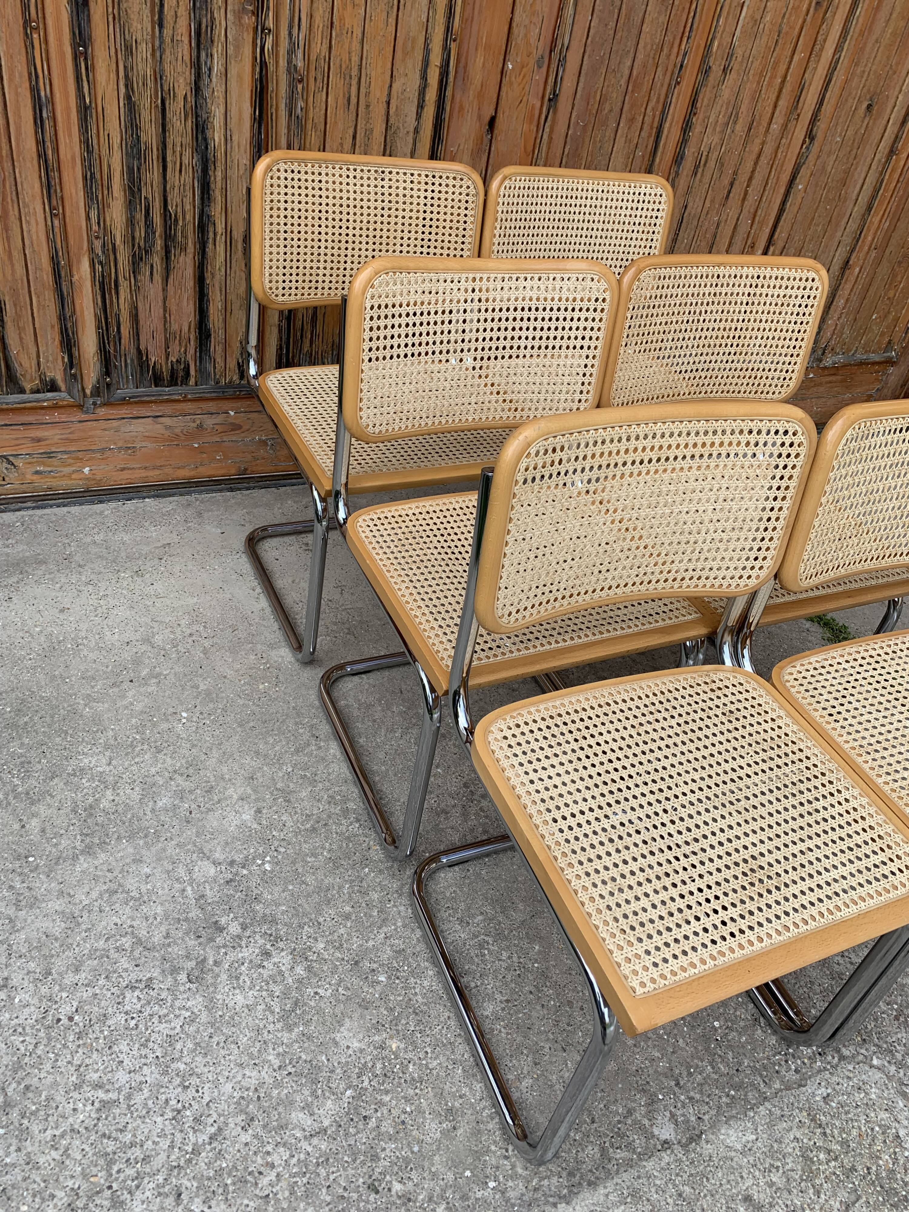 6 chaises Cesca de Marcel Breuer