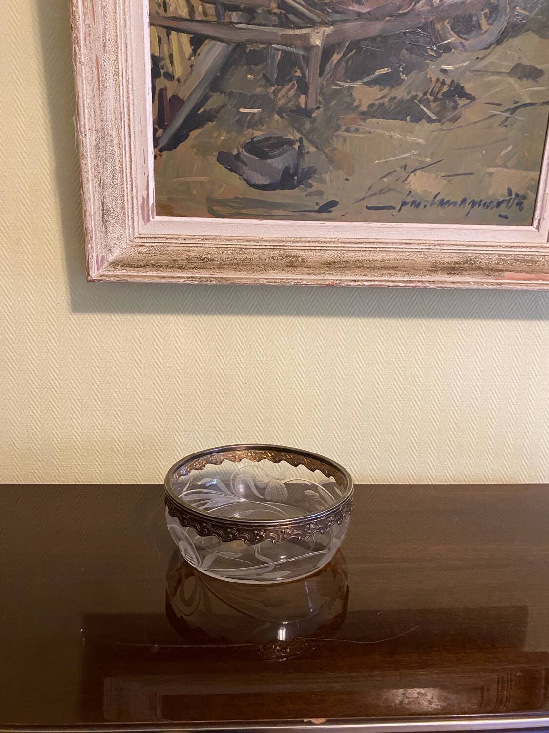 antique crystal catchall