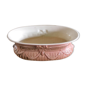 Planter in earthenware stamped de bruyn in pink tones