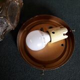 Round amber molded glass ceiling light