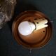 Round amber molded glass ceiling light