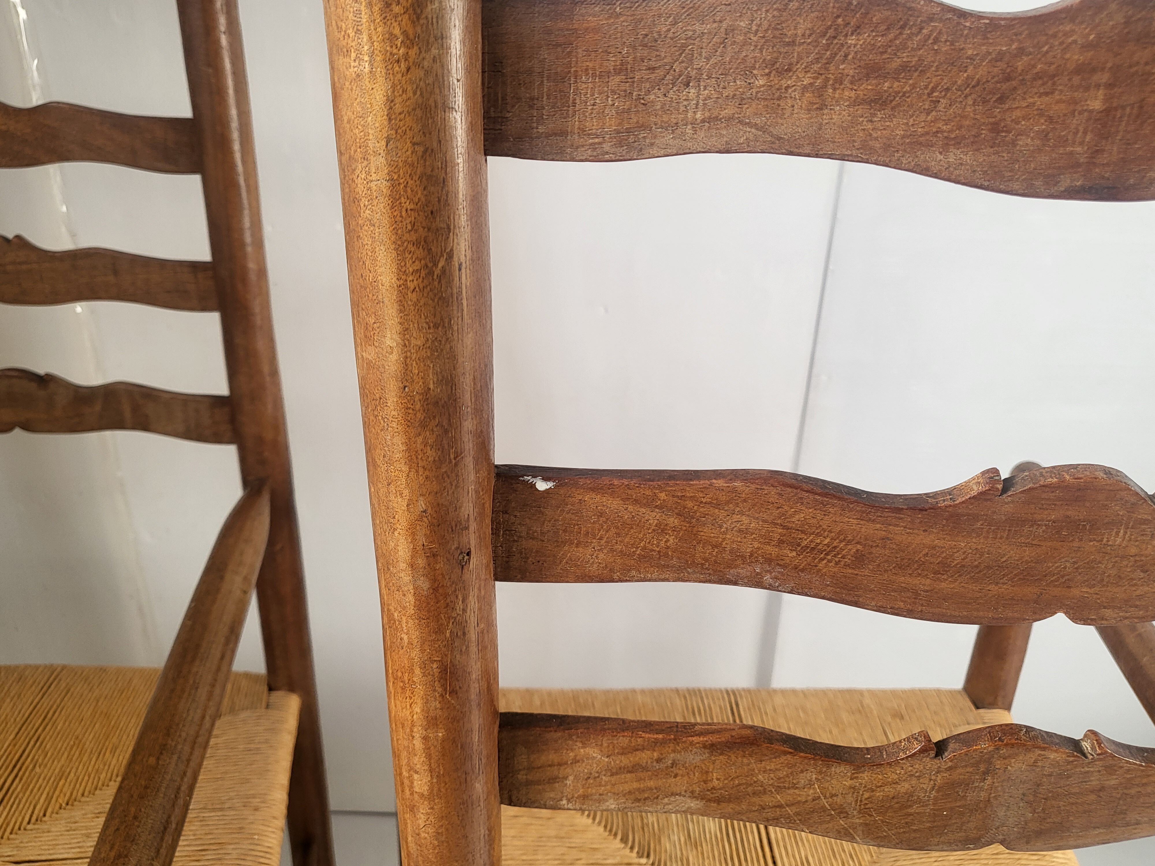 Pair of straw armchairs early twentieth vintage