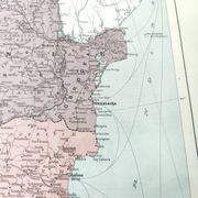 Old map of Romania and Bulgaria 43x43cm from 1950