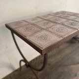 Ceramic and wrought iron coffee table