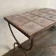 Table basse en céramique et fer forgé