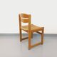 Chaise traîneau vintage en bois de hêtre et cannage des années 70 80