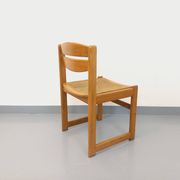 Vintage sleigh chair in beech wood and cane from the 70s and 80s