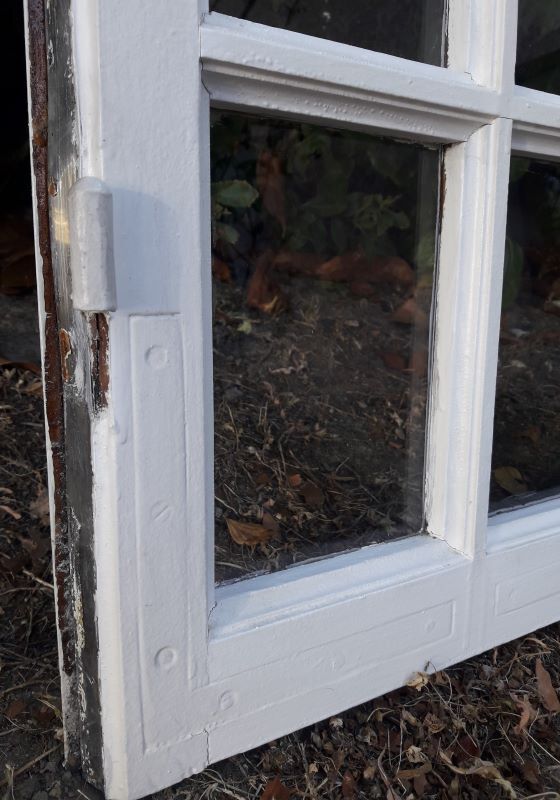 Old oak window H96.9xL81cm small panes