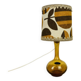 Amber bubble glass bottle lamp from the 70s