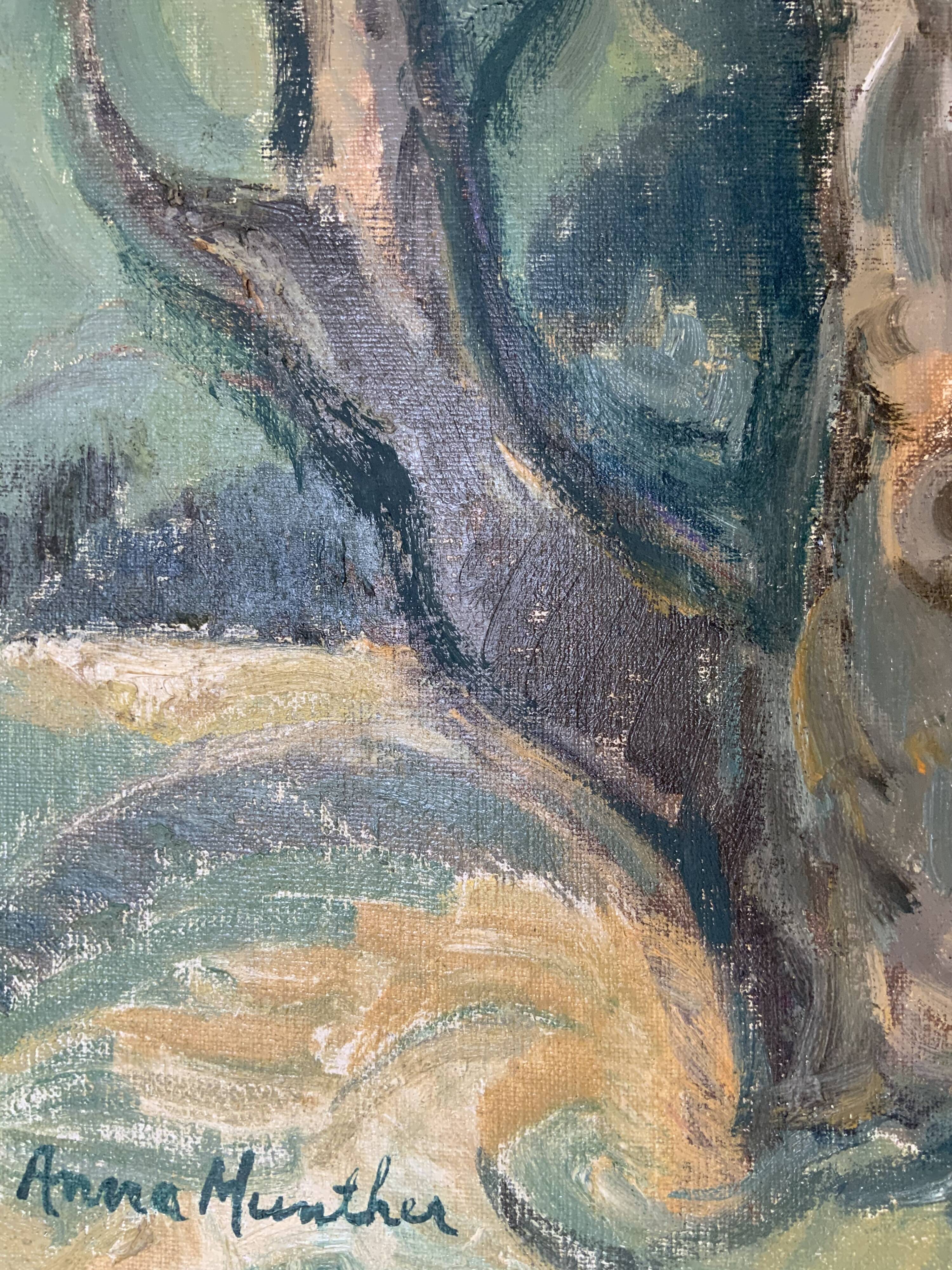 Vintage Oil on Canvas by Swedish artist Anna Munther (1915-2000)