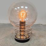 Lampe de table en verre bulle vintage Herbert Proft Glashutte Limburg