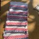 6 serviettes en coton basque motifs rose et bleu indigo vintage