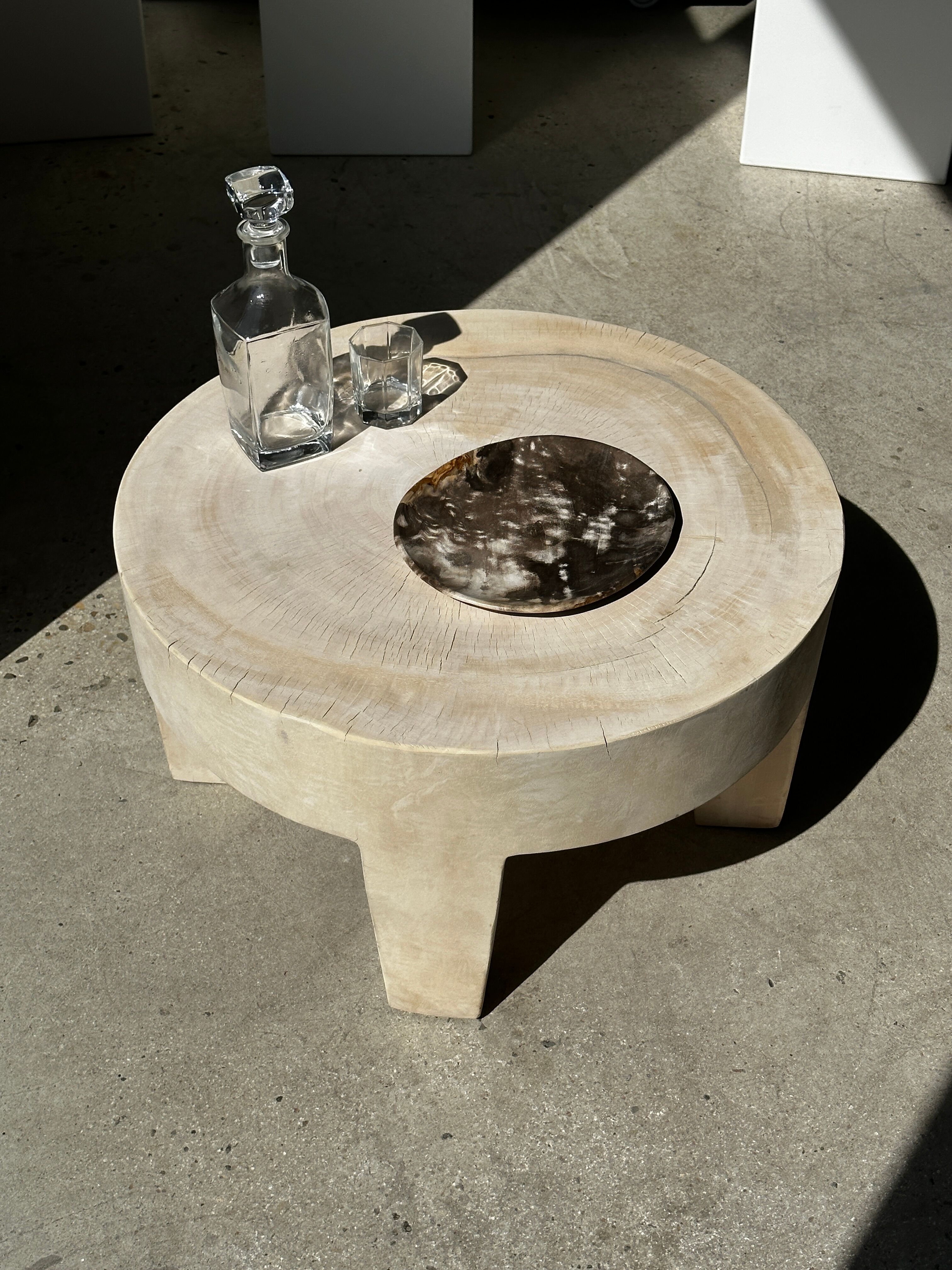 Dish in petrified wood