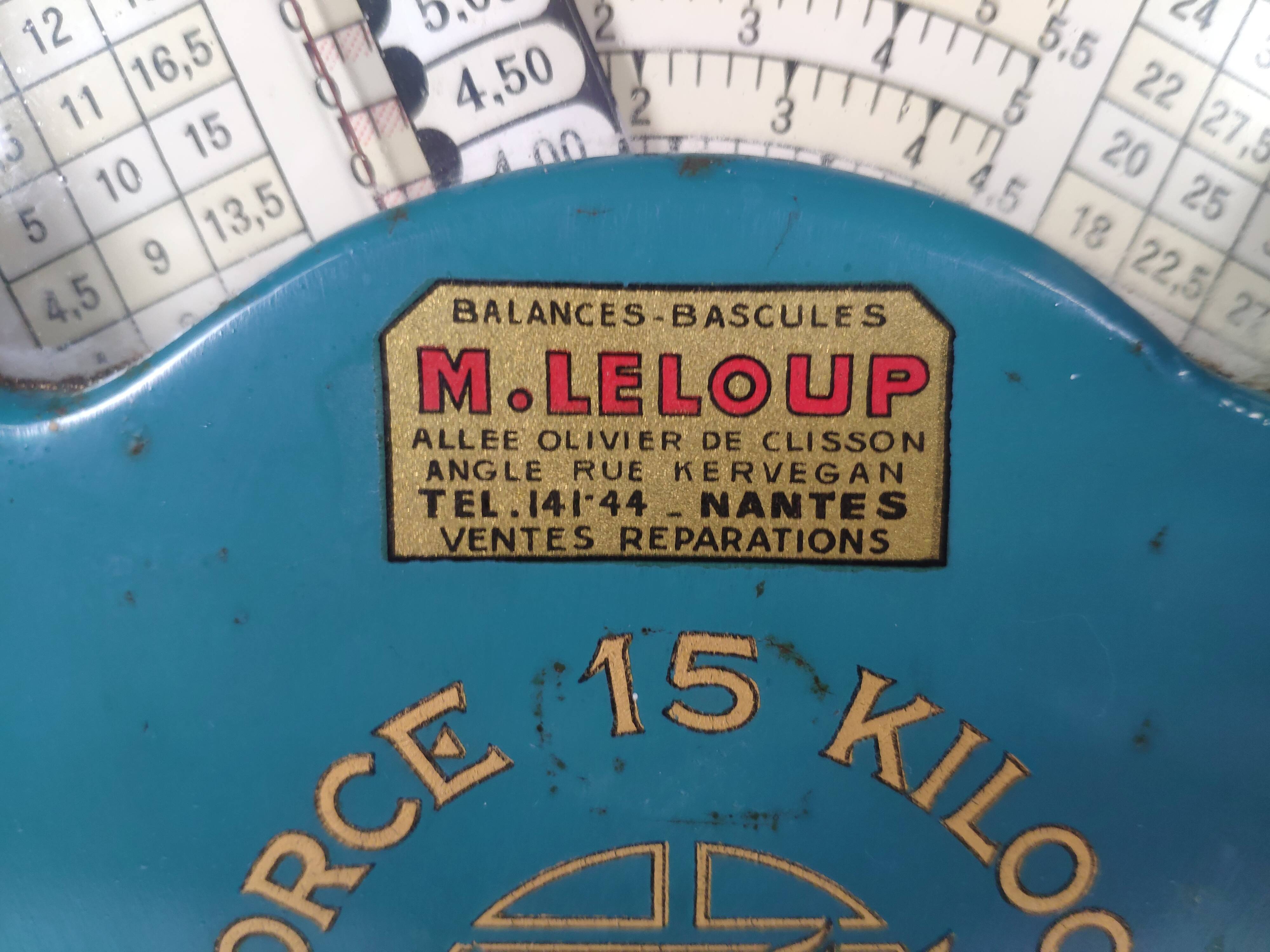 Ancienne balance de marché épicier Leloup année 50