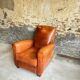 Lot de 4 fauteuils club, Cognac
