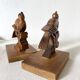 Pair of art deco wooden bookends birds