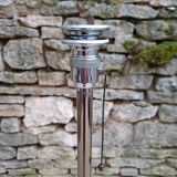 Chrome and brass floor lamp