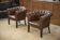 Pair of upholstered leather Club armchairs