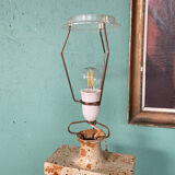 Danish Mid-Century Modern Pottery Table Lamp with Abstract Design 1975