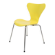 Set Of 6 Seven Chairs Model 3107 Lacquered In Yellow By Arne Jacobsen For Fritz Hansen From 1990s