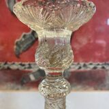 Antique pair of glass candlesticks by MEISENTHAL, marine model