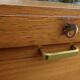 Vintage 1960s storage cabinet with curtains
