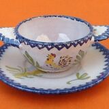 Charolles earthenware eared bowl / saucer rooster model