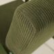 Fauteuil vintage en velours côtelé vert olive, bois vert
