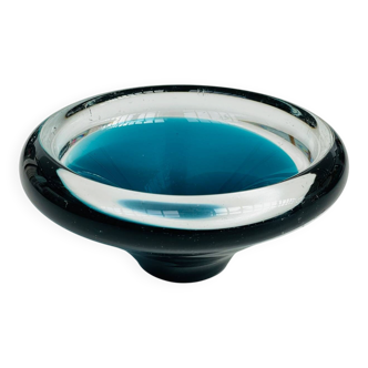 Scandinavian blue sommerso glass catchall – vintage design from the 1960s.