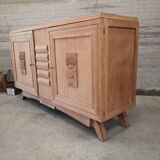 Buffet dresser sideboard bleached oak 1940 art deco