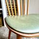 Baumann bistro chair in light wood and green skai, “Menuet” model