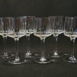 6 anciens verres à Porto en cristal taillé lances