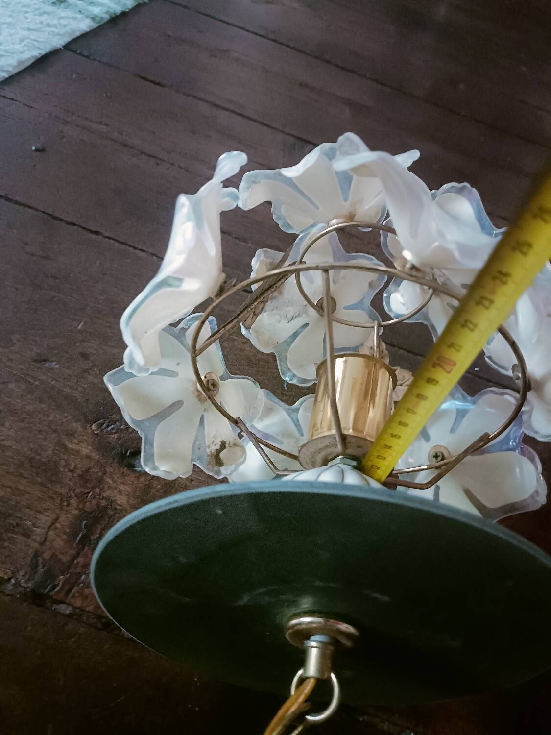 70s Flower and Mirror Chandelier