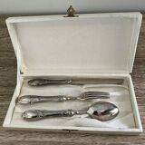 Box set for 3 silver-plated cutlery 800 old Solingen hallmark