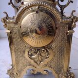 Gilt brass gothic mantle clock