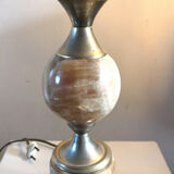 Marble and stainless steel lamp design 70s