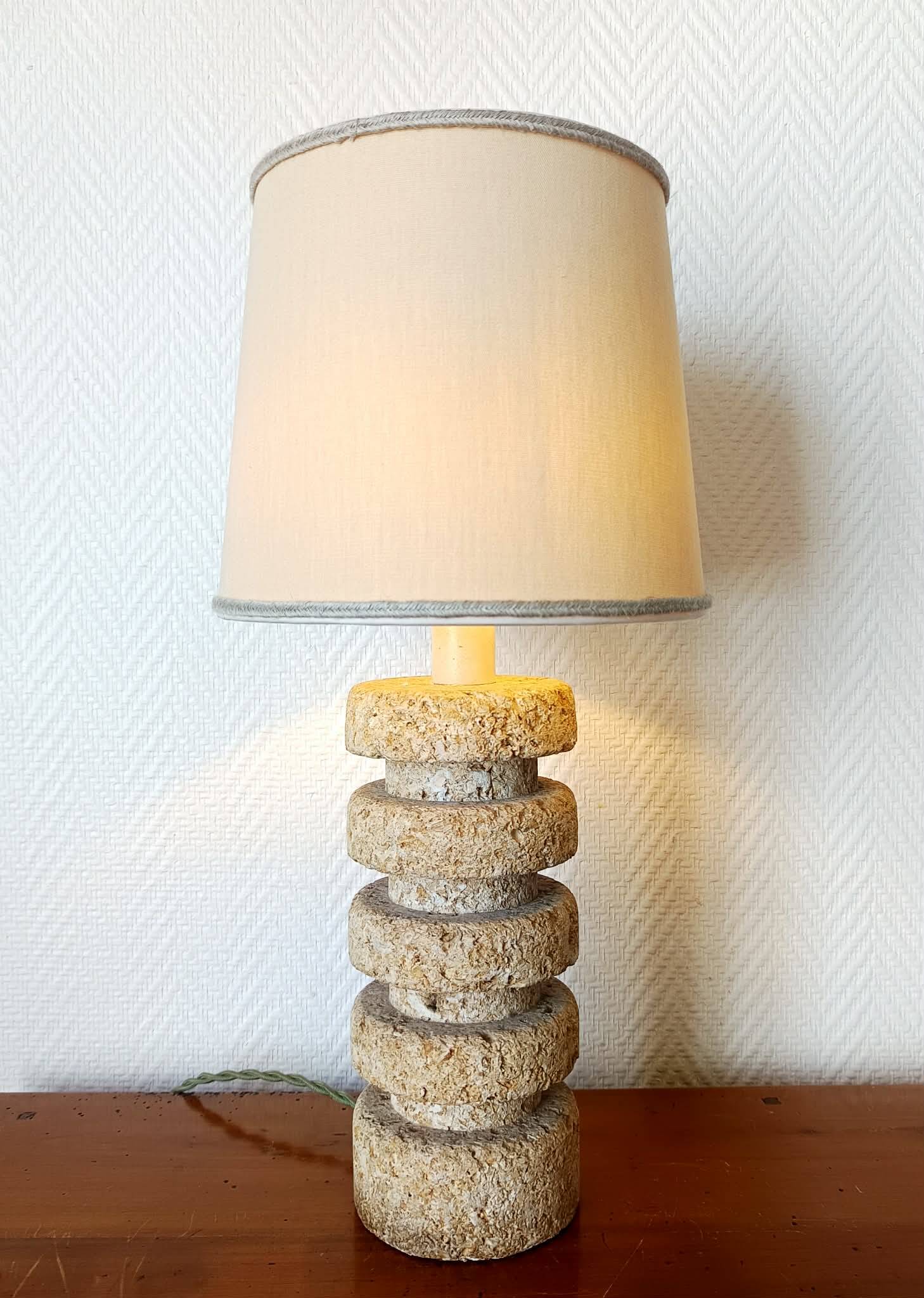 Brutalist stone lamp in Tormos style, circa 1970.