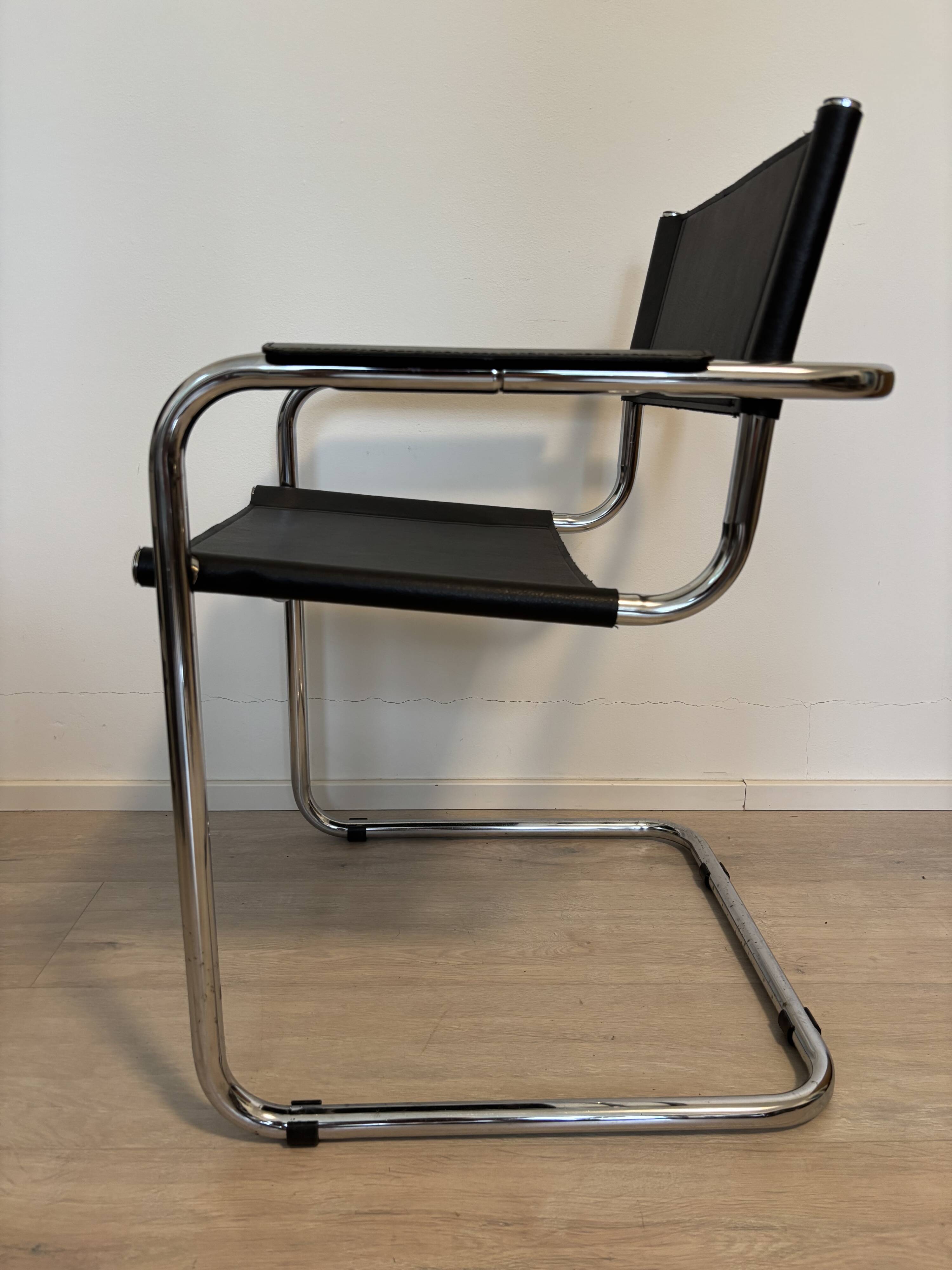 Vintage Cantilever Mart Stam S 34 Inspired  Desk Chair, Italy 1980’s