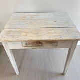 Old farmhouse table in weathered wood