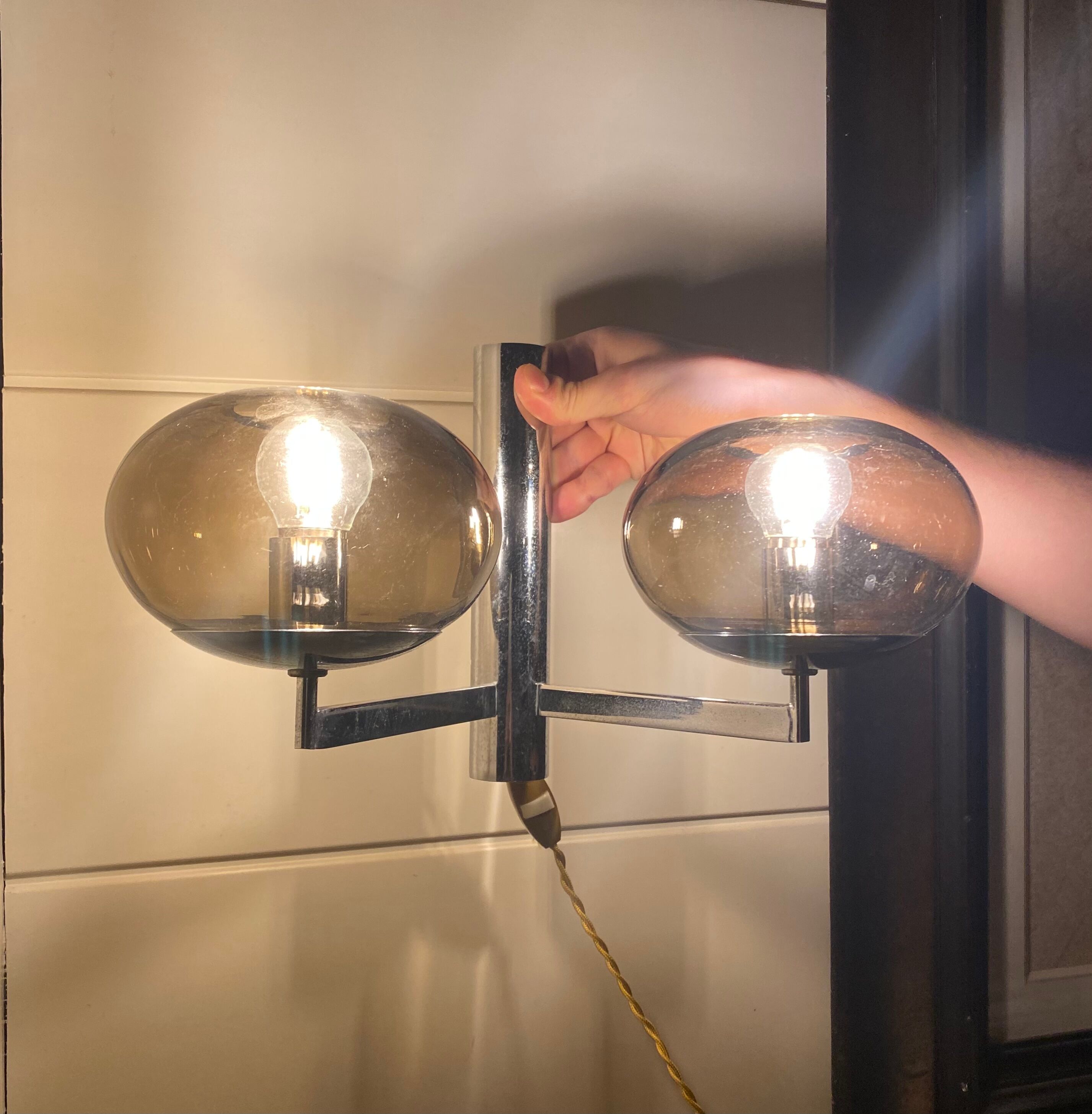 Smoked glass sconce from Sciolari