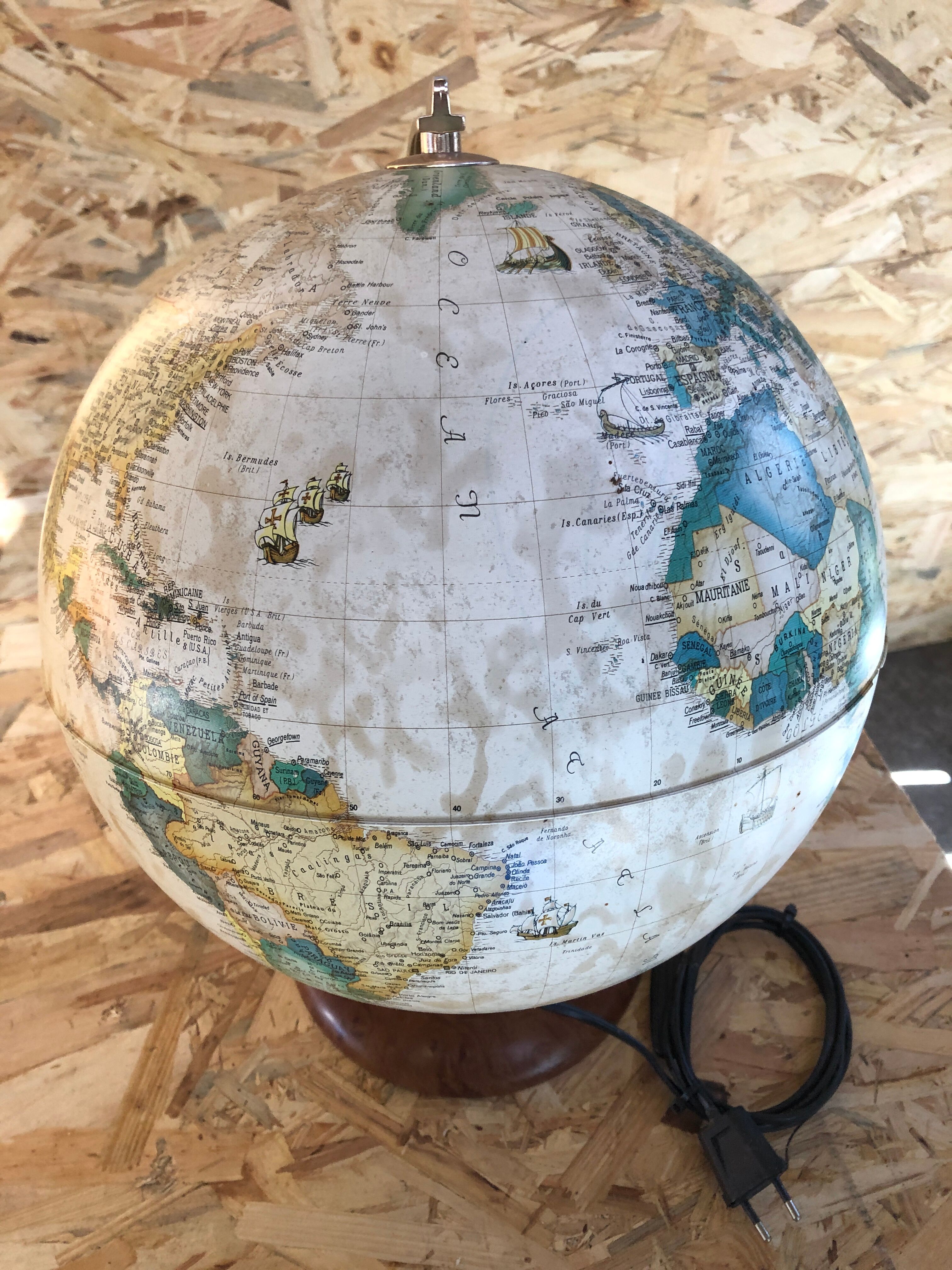 Former globe world map tecnodidattica discovery 30 vintage