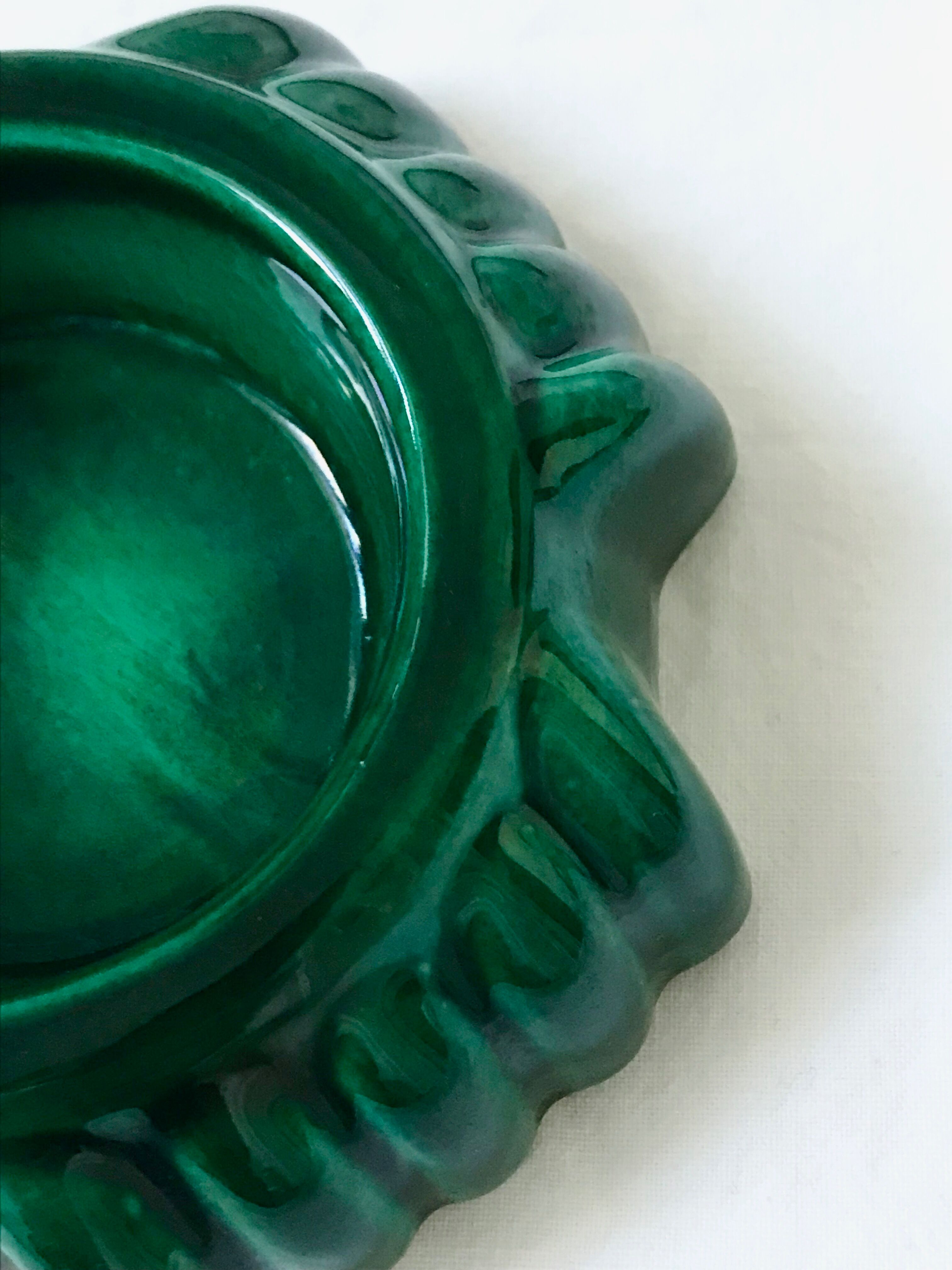 Green art déco ashtray