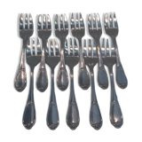 11 Ercuis Pompadour LXV silver-plated cake forks